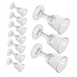 Hoement 10 piezas Copitas Licor Transparente Vasos Vidrio Pequeños Elegantes para Whisky y Vino