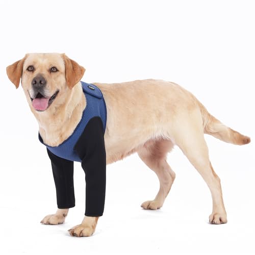 Dog Sleeves for Wounds Front Legs ,Cone Collar Alternative, Abrasion Resistant Dog Recovery Sleeve, Washable 2.5mm Thick and Waterproof, Breathable Pet Wounds Prevent Licking, Bite Blue (Small) Dog Sleeves for Wounds Front Legs ,Cone Collar Alternative, Abrasion Resistant Dog Recovery Sleeve, Washable 2.5mm Thick and Waterproof, Breathable Pet Wounds Prevent Licking, Bite Blue (Small)