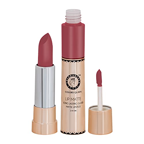 Image of Colors Queen 2 in 1 Matte Lipstick | Lip Matte | Long Lasting Gloss, Waterproof, Non Transferable| (48 - Queen Nude, 8g)