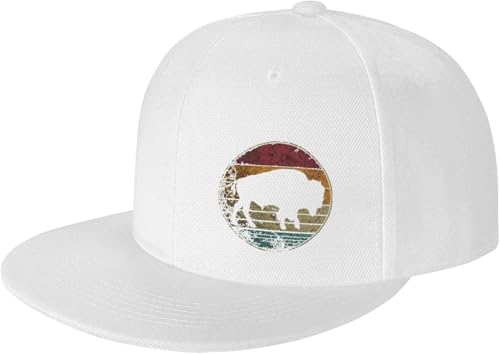 Buffalo Retro Bison Animal Lover Adjustable Outdoor Baseball Hat Flat Hat