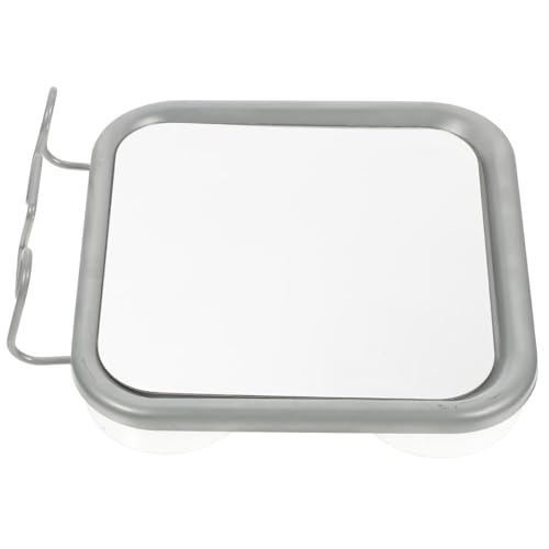 UKCOCO Espejo de Ducha Antivaho con Ventosa y Gancho Superficie Transparente Alta Definición Espejo de Maquillaje Pequeño Montaje sin Daño en Paredes Lisas para Baño Uso en Ducha