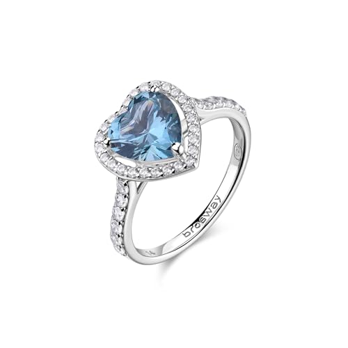 Bague en argent Brosway bague anti-ternissement coeur bleu hypoallergénique