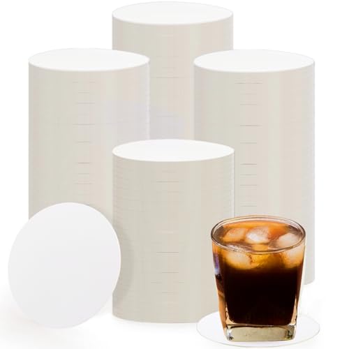 ZAVOOS 300 sottobicchieri di carta, rotondi usa e getta, in cartone, da 10 cm, per bevande, protezione da perdite, fai da te, artigianato, bicchieri di carta per matrimoni, bar, feste