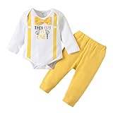 Borlai Baby Junge 1. Geburtstag Outfits Fliege Strampler Hosenträger Hosen Gentleman Kleidung Set
