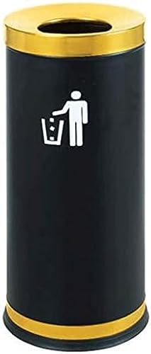 Cenicero de pie de acero inoxidable, cubo de basura abierto para uso en interiores y exteriores, diseño de grado comercial para centros comerciales, supermercados, oficinas y hoteles