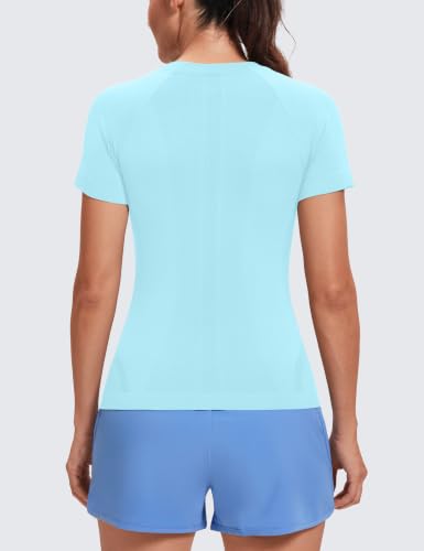 Image of MathCat Seamless Short Sleeve Workout Tops for Women