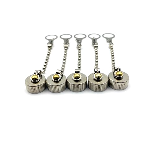 5 piezas tapa de polvo GX12 metálica con cadena