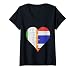 Donna Irlandese bandiera tailandese cuore Maglietta con Collo a V
