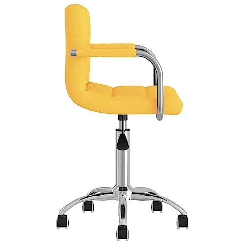 Chaise pivotante de bureau jaune moutarde avec coussin réglable - 5