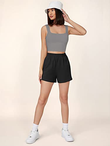 Image of Women's & Girls' Solid Polyester Rib-Knit Square Neck Tank Tops