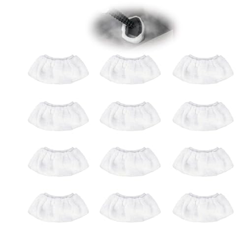 12 Piezas Paños Microfibra para Vaporeta Universales, Set Almohadillas Reutilizables, con Banda Elástica Limpiador de Vapor, Lavables en Máquina, Compatibles con Limpiadores Suelos Madera, Mármol