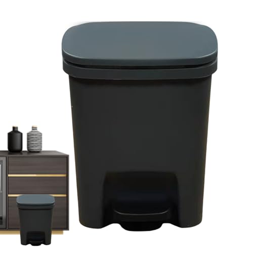 Caneca de basura con tapa cierre lento y pedal para hogar miniatura 6