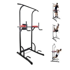 Mobiclinic® Fitness, Power Tower Dip Station, MultiFit, Adjustable Height and Backrest, Multi gym, Heavy Duty, Multi-functional Tower, Home Gym, Pull-up bar, Abdominal Exercise