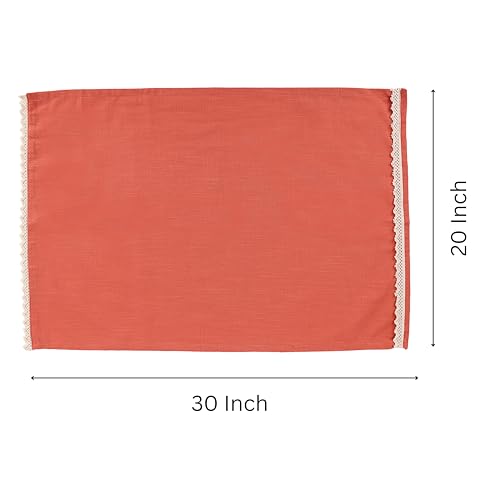 Image of FINGERCRAFT Kitchen Cloth 100% Soft High GSM Cotton Fabric Kitchen Towel, 20 x 30 Inches Perfect Size for Kitchen Uses, Set of 6, Multipurpose Use as Dish Towel, Bar Towel (Rust)