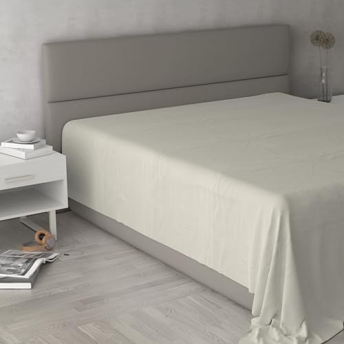 Drap housse grand lit double 270x300 cm coton crème uni Max Color