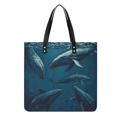 Grand sac fourre-tout tendance motif baleine et grands sacs d'épicerie