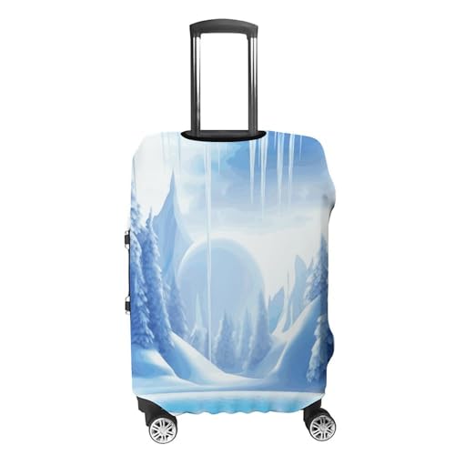 Snow Ice World Travel Luggage Cover Dustproof Suitcase Cover Luggage Covers For Suitcase Thicken Elastic Suitcase Protector Washable Baggage Covers Fit 19-32 Inch Luggage S4