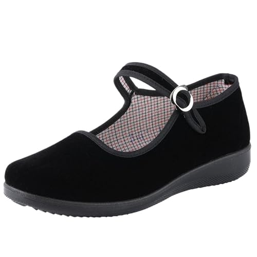Ladies Flat Heel Shoes Versatile Chic Slip On Flats Mary Janes