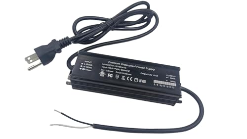 100W 12V LED Driver ETL Listed Transformer, Waterproof IP65 Power Supply, 100-277V AC to 12V DC Low...
