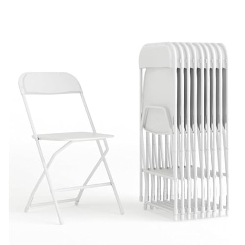 Orion91 Silla Plegable Andromeda Polietileno y Estructura Metálica Color Blanco (44x44x80 cm) Camping Comedor Oficina Salón Teletrabajo Hostelería Restaurante Cocina - SpazioLuzio-Pack x4