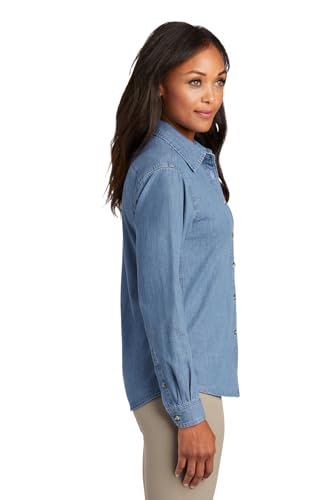 Port & Company Women's Long Sleeve Value Denim Shirt3