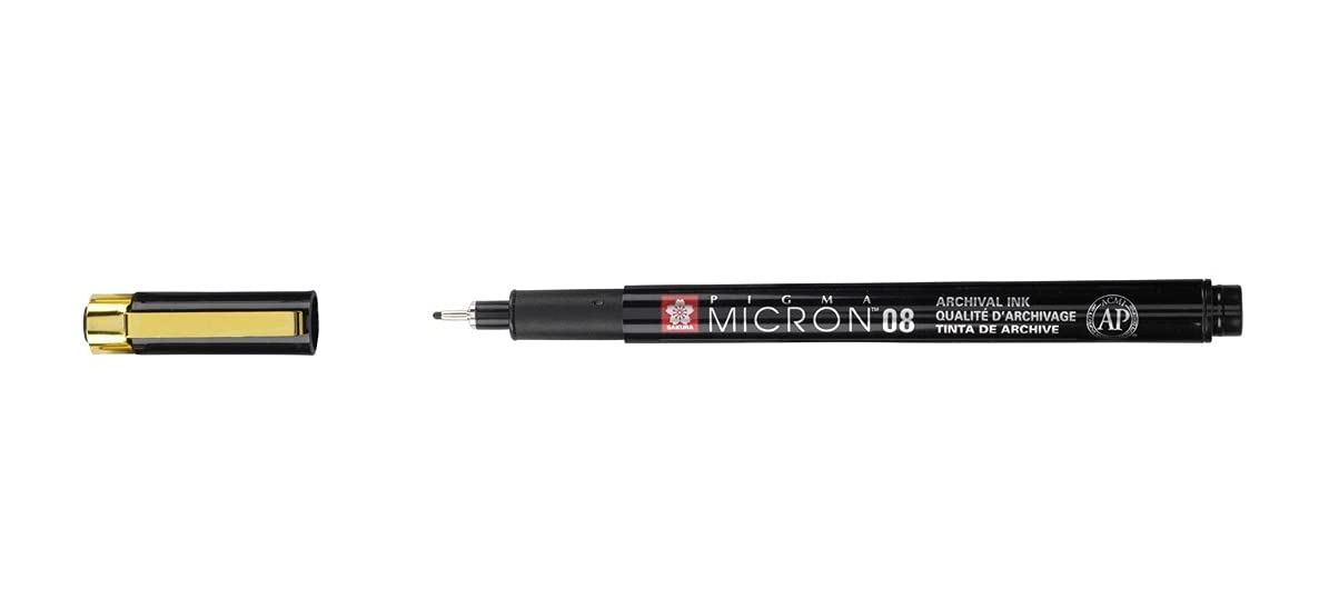 Sakura Pigma Micron Fineliner Pen, 100th Anniversary Limited Edition, Black (08)