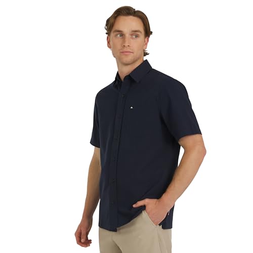 Quiksilver Men's Premium Cotton Short Sleeve Button Down Seersucker Shirt4