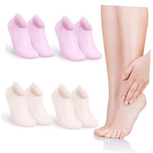 FOMIYES 4 Pairs Moisturizing Silicone Socks for Women Sleep Socks Gel for Foot Care Beauty
