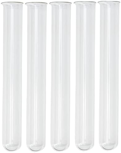 KING SCIENTIFIC BOROSILICATE GLASS TEST TUBES WITH RIM 125MM x 16MM (PACK 5)