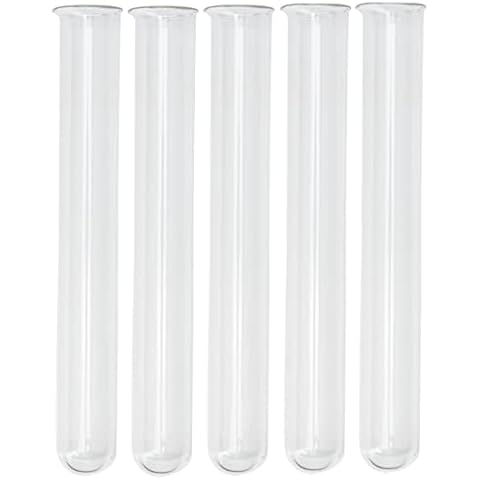 BOROSILICATE GLASS TEST TUBES WITH RIM 125MM x 16MM (PACK 5) Cover