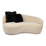 Nordic Sheep Langhaar Lammfell Kissenbezug 40x40 cm | Weiches Fell für Stühle, Sofa & Bett | Gemütliches Sitzkissen & Lammfell Sitzauflage in Natur- und Trendfarben | Farbe: Schwarz