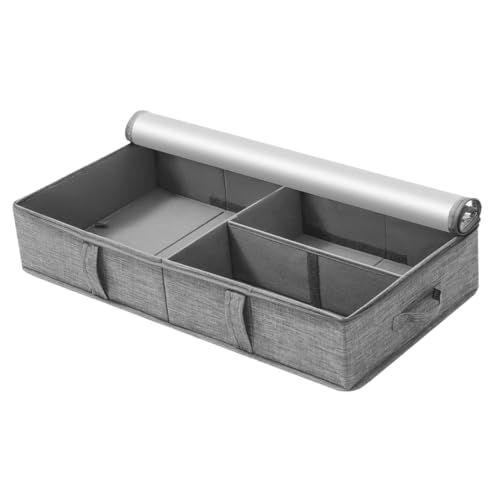 Garneck Caja Organizadora Plegable Grande para Ropa con Múltiples Compartimentos y Tapa Transparente Organizador de Armario para Pantalones Mantas y Juguetes para Dormitorio y