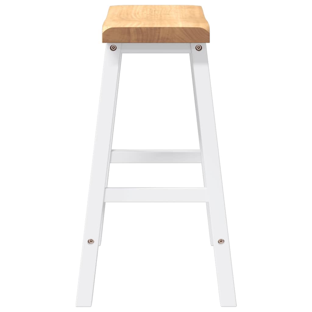 Juego de 2 taburetes de bar, madera maciza, árbol de goma con reposapiés, para cocina, bar, restauración, salón y fiesta, adecuado para asientos y taburetes de mostrador