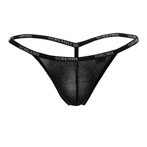 Navy Ribbed Modal T-thong by Doreanse