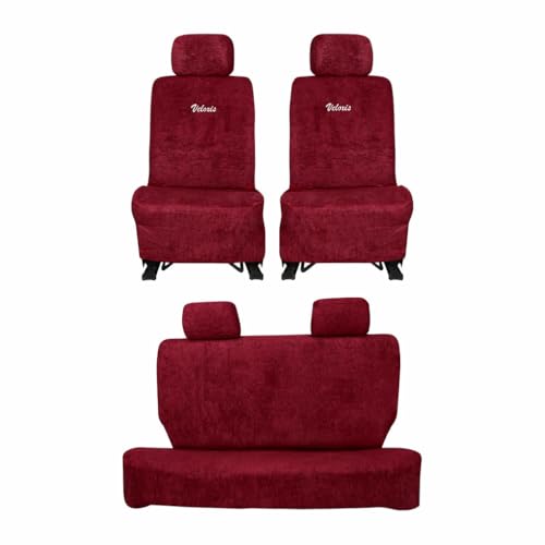 Image of Cotton Towel Readymade Towel Car Seat Cover for Maruti Swift Dzire 5-Seater (Maroon),Front and Rear Protection, 8 piece Set