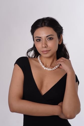 Image of OVANA Pearl Necklace | Fitted With Silver Lock | Statement Necklace | Gifts for Girlfriend | Gift for Sister, Bhabhi | Gifts for Women and Girls | Gift for Her | 925 Silver Hallmarked Lock
