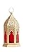 Garden Of Arts Mini Moroccan Lantern Glass Hanging Lamp | Home Decor | Gold Plating Finish Moroccan Lantern(Red) 17*9 Cms Set of 1 Without Wax
