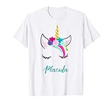 placa decorativa unicornio Ideal para el carnaval. T-Shirt Personalizada Nombre Placida Unicornio Camiseta