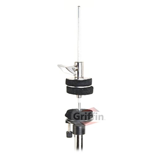 Griffin Deluxe Hi-Hat Stand Hi Hat Cymbal Pedal With Pull Chain | Hihat Mount With Chrome Double Braced Hardware Accessory Set | Adjustable High Hat Holder Ideal For Mobile Percussion Drummers #TOP2