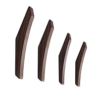 4 Pack Wood Wall Hooks – Mid-Century Modern Wooden Hooks for Wall – Towel and Coat Hook Set – Minimalist Wall-Mounted Wood Hooks for Bathroom, Entryway, or Bedroom (Walnut)