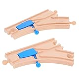 Seguridad de madera: fabricadas con madera, estas piezas de vía son seguras y confiables, lo que garantiza la salud de los niños y brinda confianza a los padres en su uso, soporte de vía de tren de árbol de navidad, mesa de tren de madera