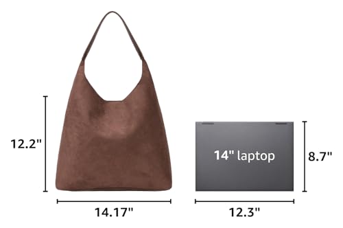 Image of YFGBCX Tote Bags for Women Work Bags Suede Slouchy Bag Hobo Handbag Office Tote Handbag
