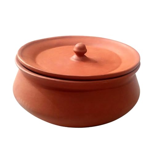 Dahi Handi Mitti Ke Bartan,Clay Pot for Cooking & Serving, Clay Curd Pot Curd Bowl Indian Kitchan Item (Medium) Pack Of 1
