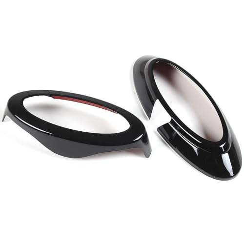 Image of Rear and Front Emblems Trim Ring Cover Compatible with Ford Maverick 2022-2025, Car Front and Rear Logo Circles Cover, Front Hood Rear Trunk Emblem Logo Decorative Accessories (Glossy Black)