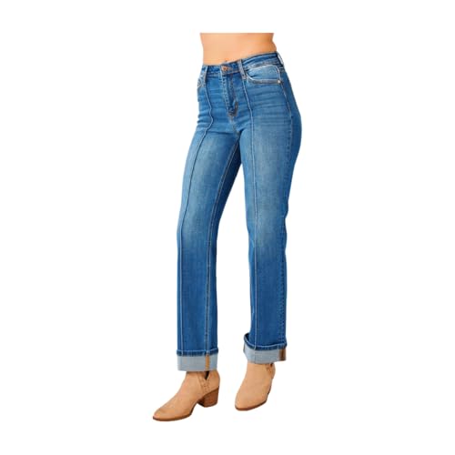 Judy Blue High Rise Front Seam Detail Straight Jeans3