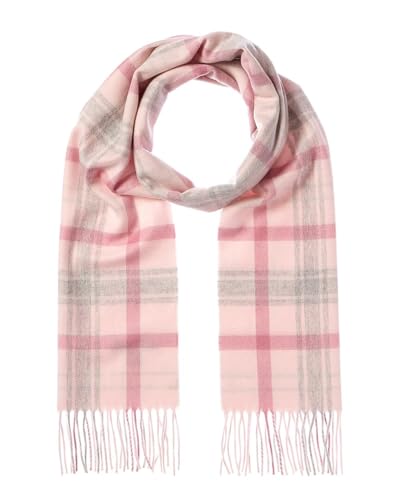 Scottish Plaid Cashmere Scarf, Pink