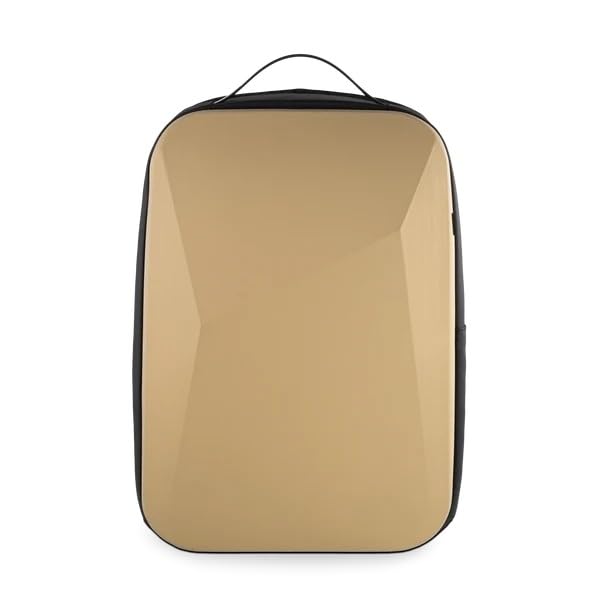 Dimensione: 30 x 14 x H43 cm GHEPARD Italia Zaino Hardshell da viaggio per PC portatili, 17L con guscio esterno rigido - Cyberpack (Beige)