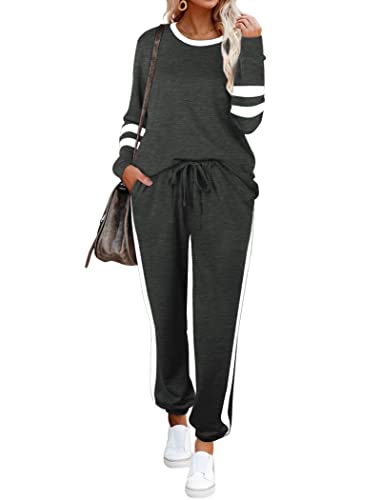 Image of Aloodor Sweatsuit for Women 2 Piece Outfits for Womens Crewneck Sweatshirts Pullover
