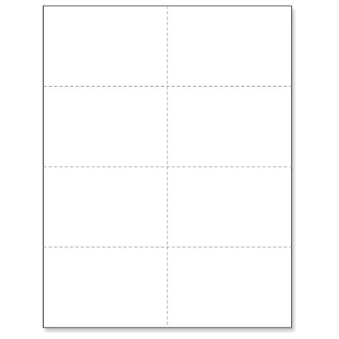 NextDayLabels - 8-1/2" x 11" Laser Printer/Ink Jet Blank Perforated Cards 8 up per Page - 4-1/4" x 2-3/4" Each Card (800 Cards - 125# Tag) Cover