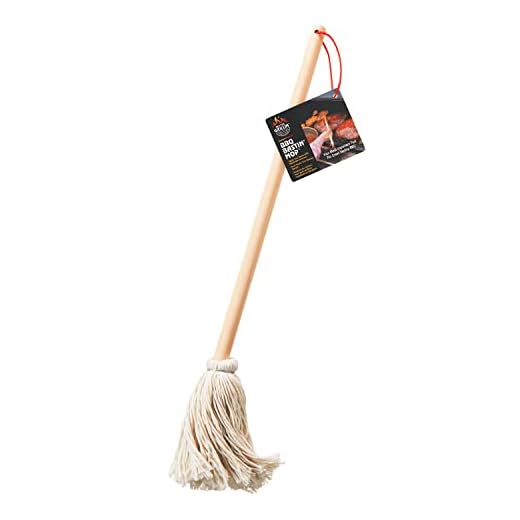 Better Grillin BBQ Bastin Mop Basting Barbecue Brush/Mop Easily Applies Marinades, Sauces, Washes Out, 16in Handle, 1pk